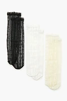 Embroidered Crew Sock Set - 3 pack