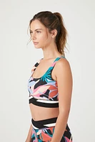 Active Abstract Contrast Sports Bra