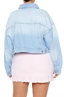 Plus Drop-Sleeve Denim Jacket