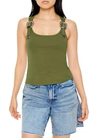 Buckle Rib-Knit Tank Top