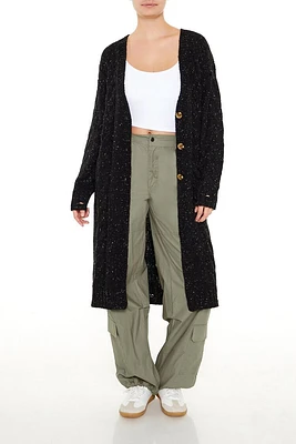 Speckled Longline Cardigan Sweater