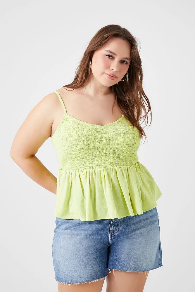 Plus Smocked Flounce Cami