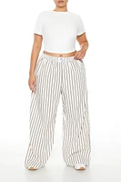 Plus Striped Poplin Pants