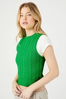 Sleeveless Sweater-Knit Crop Top