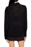 Lace-Trim Long-Sleeve Shirt