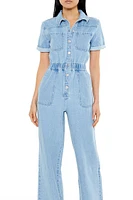 Denim Straight-Leg Jumpsuit