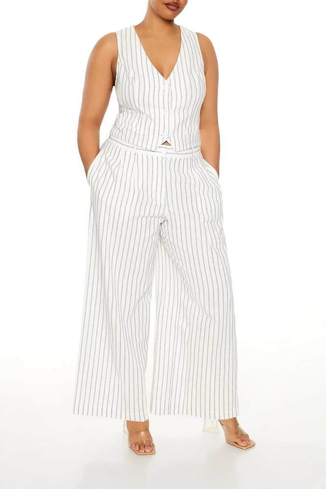 Plus Pinstriped Trouser Pants