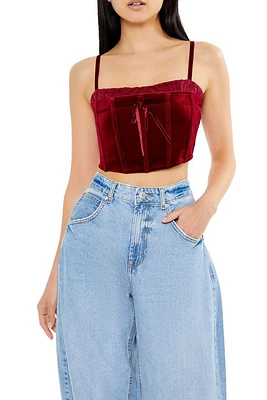 Velvet Bustier Cropped Cami