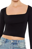Square-Neck Long-Sleeve Top