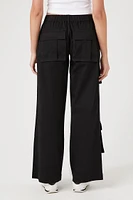 Twill Wide-Leg Cargo Pants