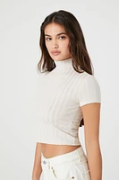 Ribbed Mock Neck Crop Top