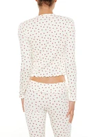 Pointelle Cherry Print Top