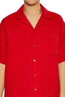 Waffle Knit Cuban Collar Shirt