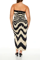 Plus Chevron Tube Maxi Dress