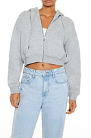 Fleece Cropped Zip-Up Hoodie