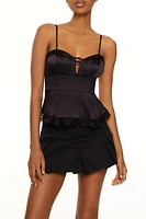 Satin Sweetheart Flounce Cami