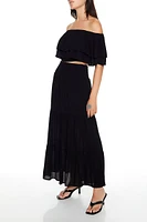 Flounce Crop Top & Maxi Skirt Set