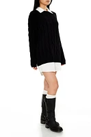 Combo Sweater Shirt Dress