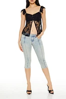 Mineral Wash Low-Rise Capri Jeans