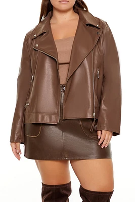 Plus Faux Leather Moto Jacket