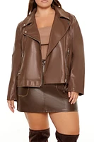 Plus Faux Leather Moto Jacket