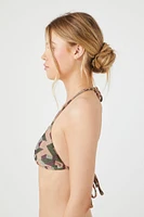 Shimmer Geo Print Triangle Bikini Top