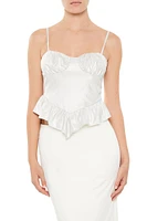 Glitter Satin V-Hem Bustier Cami