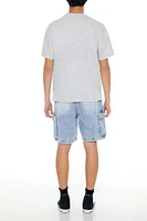 Drawstring Denim Cargo Shorts