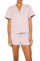 Pipe-Trim Shirt & Shorts Pajama Set