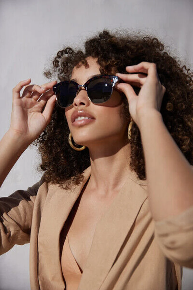 Half-Rim Tortoiseshell Sunglasses