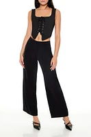 High-Rise Wide-Leg Trouser Pants