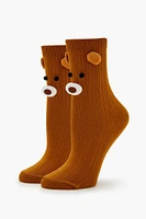 Bear Pom Pom Crew Socks