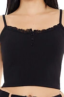 Cropped Lace-Trim Cami