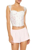 Floral Lingerie Corset Crop Top