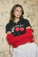 Bite Me Cherry Sweater-Knit Top