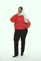 Plus Tie-Waist Puffer Jacket