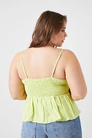 Plus Smocked Flounce Cami