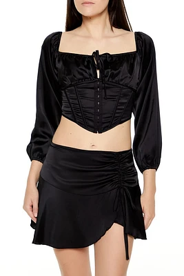 Satin Corset Crop Top