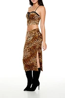 Leopard Cropped Cami & Skirt Set