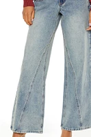 Layered Flare Mid-Rise Jeans