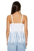 Crochet Sweater-Knit Fringe Cami