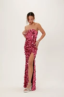 Sequin Jacquard Maxi Dress