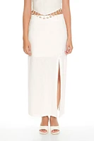 Buttoned Column Maxi Skirt