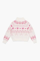 Girls Fair Isle Bow Sweater (Kids)