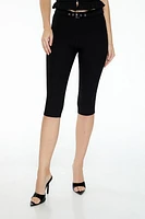 Buckled Mid-Rise Capri Pants