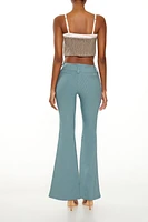 Pinstriped Low-Rise Flare Pants