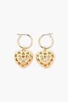 Rhinestone Heart Drop Earrings