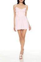 Lace-Trim Tie-Strap Mini Dress