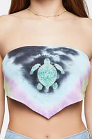 Turtle Tie-Dye Handkerchief Tube Top