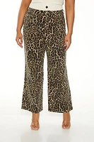 Plus Leopard Mid-Rise Pants